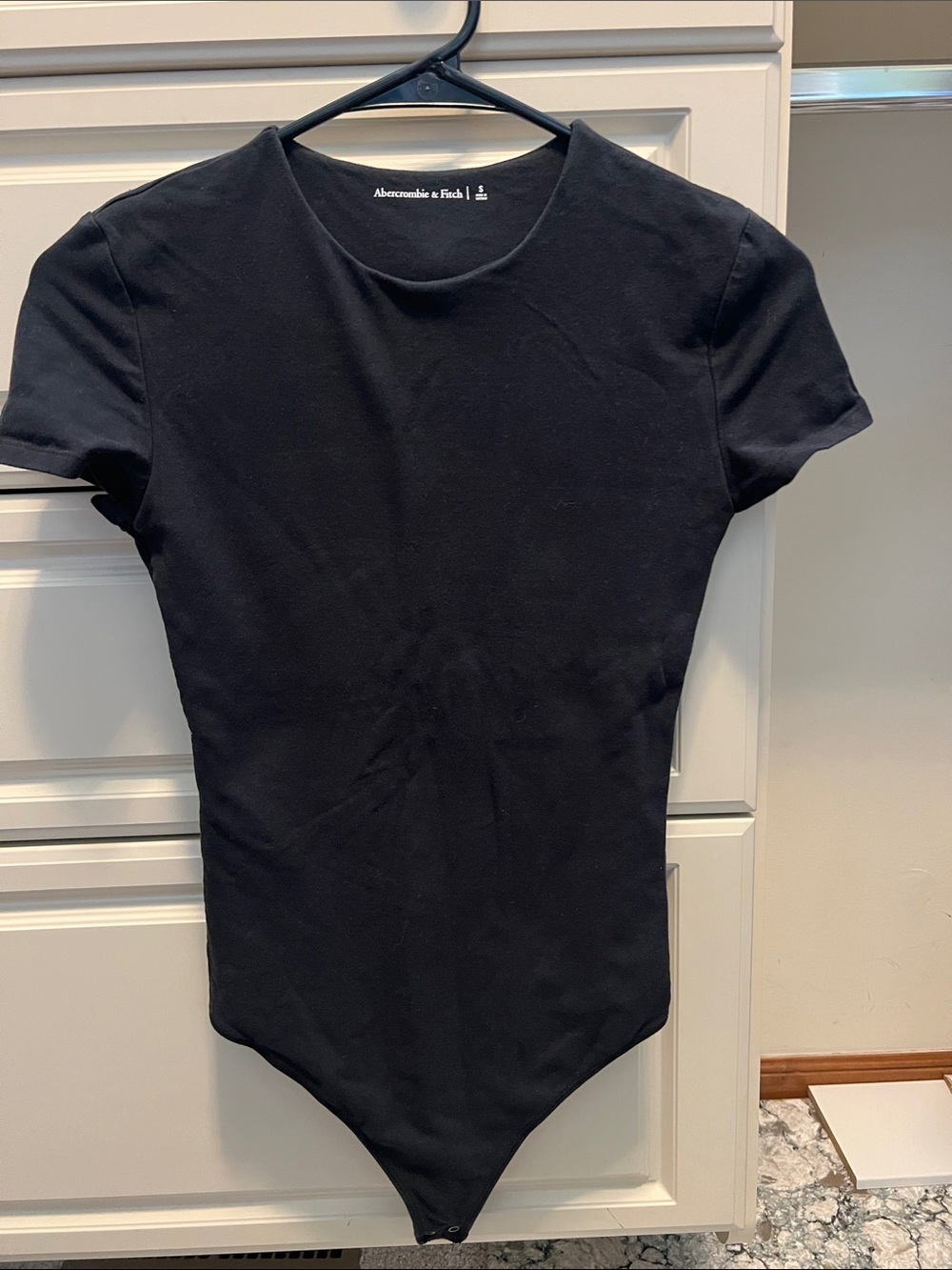 Abercrombie & Fitch Black Short-Sleeve Bodysuit Tee